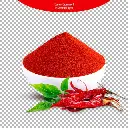 Premium PSD _ Chilli Powder in White Bowl With Dry Chilli Isolated in Transparent Background.webp
